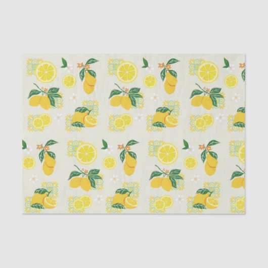 Lemon Floral Seidenpapier (Vorderseite)