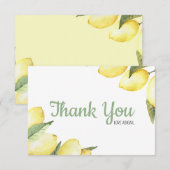 Lemon Floral Watercolor Danke Karte (Vorne/Hinten)