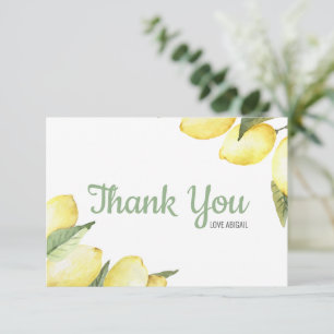 Lemon Floral Watercolor Danke Karte 