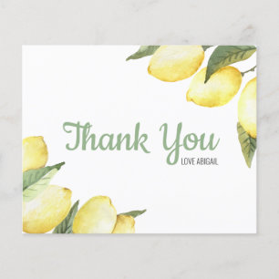 Lemon Floral Watercolor Danke Karte