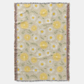 Lemon Floral weiß daisy Muster Decke (Vorderseite Vertikal)
