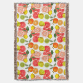 Lemon Floral white daisy Pattern Decke (Vorderseite Vertikal)