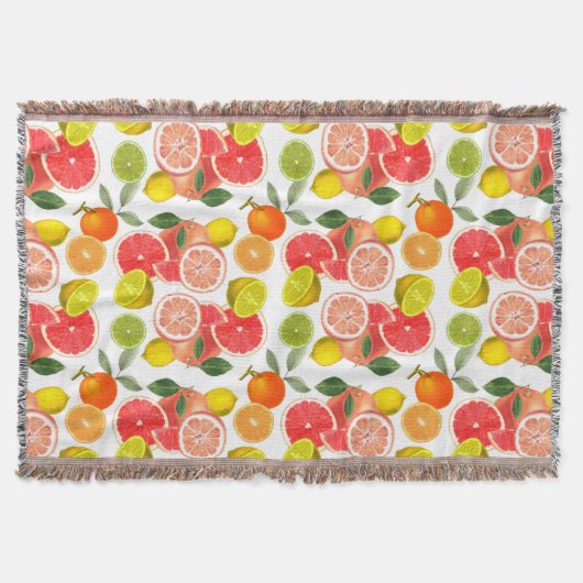 Lemon Floral white daisy Pattern Decke (Vorderseite)