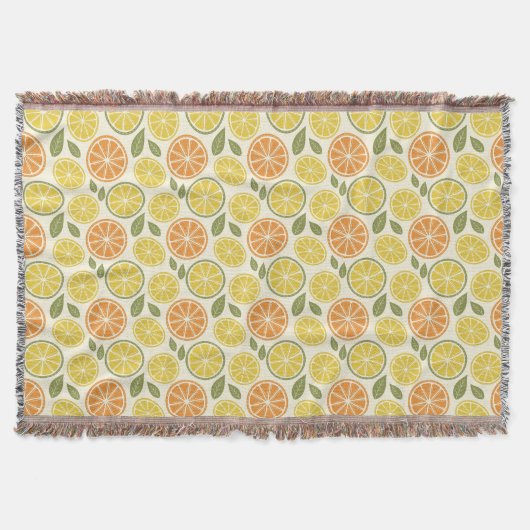 Lemon Floral white daisy Pattern Decke (Vorderseite)