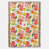 Lemon  Floral white daisy Pattern monogram Decke (Vorderseite Vertikal)