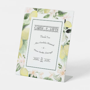 Lemon Floral White Wedding Cards und Geschenke Sockelschild