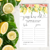 Lemon Floral Wie alt waren sie Braut Duschspiel