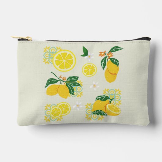 Lemon Floral Zubehörtasche (Vorderseite)
