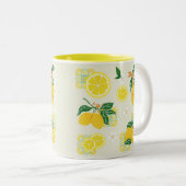 Lemon Floral Zweifarbige Tasse (VorderseiteRechts)