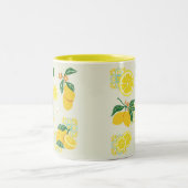 Lemon Floral Zweifarbige Tasse (Mittel)