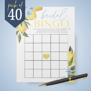 Lemon Flower Geschenk Bingo Brautparty Spielpaket Notizblock