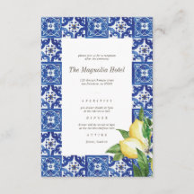 Lemon Foliage Blue Mediterrane Hochzeitsempfang