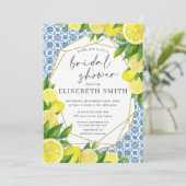 Lemon Foliage Mediterranes Brautparty Invitati Einladung (Stehend Vorderseite)