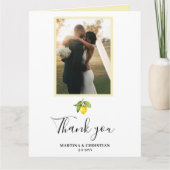 Lemon Foto Hochzeit Danke, dass Sie geklappte Kart Karte (Vorderseite)