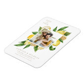 Lemon Frame Botanisches Foto Save the Date Magnet (Linke Seite)