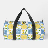 Lemon French Country Tile Elegant Modern Pattern Duffle Bag (Rückseite)