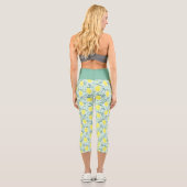 Lemon frische botanische Muster capri Leggings (Rückseite)