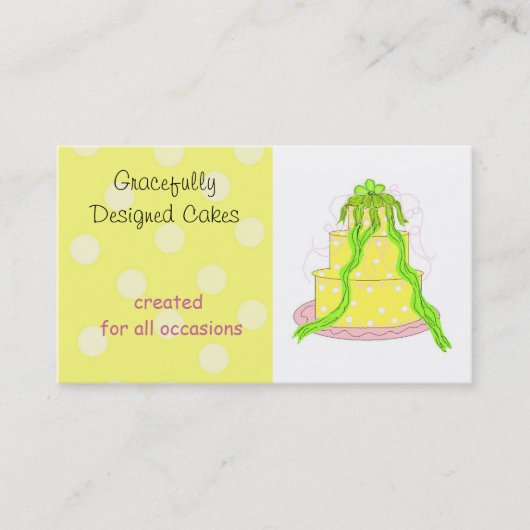 Lemon Frost Designer Cake Business Card Visitenkarte (Vorderseite)