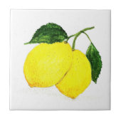 Lemon frucht Aquarellküche Keramik Tile Fliese (Vorderseite)