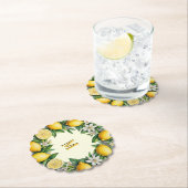 Lemon Frucht Blume Fresh Citrus Mit Monogramm Untersetzer (Vor Ort)