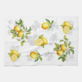 Lemon & Frucht Küchentuch Weiß Gelb Grau (Horizontal)
