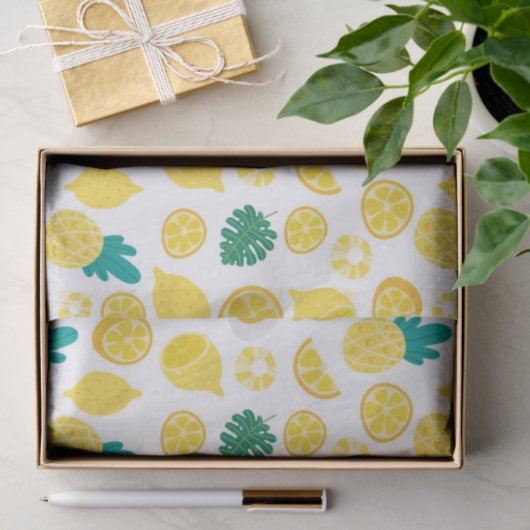 Lemon Frucht Muster Dekoupage Tissue Seidenpapier (Geschenk)