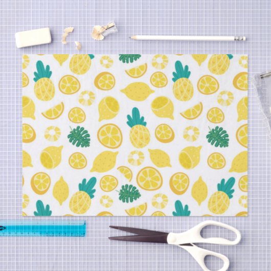 Lemon Frucht Muster Dekoupage Tissue Seidenpapier (Handwerk)