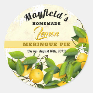 Lemon Fruchtkonserven Jam Jar Runder Aufkleber
