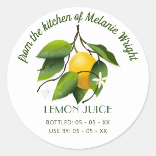 Lemon Fruchtkonserven Runder Aufkleber