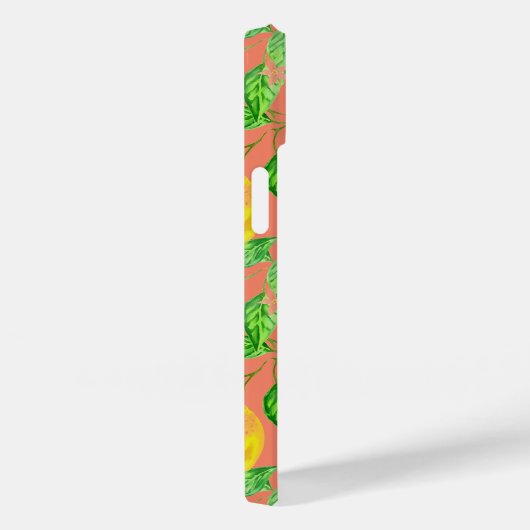 Lemon Fruchtmuster gelb pfirsichrosa Case-Mate iPhone Hülle (Rückseite / Rechts)