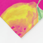 Lemon Fruchtmuster gelb pinkgrün Fleecedecke (Ecke)