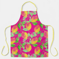 Lemon Fruchtmuster gelb pinkgrün
