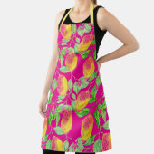 Lemon Fruchtmuster gelb pinkgrün Schürze (InSitu)