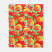Lemon Fruchtmuster gelb rot grün Fleece leer (Vorderseite)