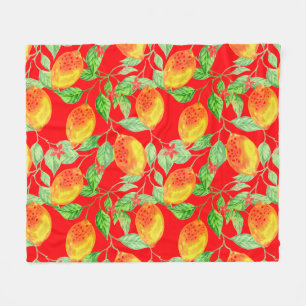Lemon Fruchtmuster gelb rot grün Fleece leer