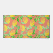 Lemon Fruchtmuster gelb und pfirsichrosa niedlich Schreibtischunterlage (Vorderseite)