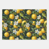 Lemon Fruit Blossom Kunstmalerei Geschenkpapier Set (Vorderseite)