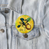 Lemon Fruit Blume Blätter Vintag botanisch Button (Beispiel)