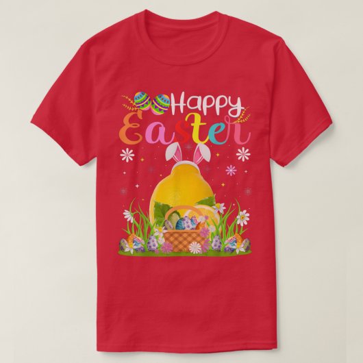 Lemon Fruit Bunny Egg Jagen Funny Lemon Happy Ea T-Shirt (Design vorne)
