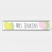 Lemon Fruit Citrus Lehrer Name Schreibtisch Name P Schreibtischnamensplakette (Vorderseite )