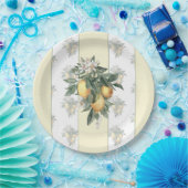 Lemon Fruit | Gelb/Weiß gestrichen Pappteller (Party)