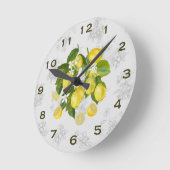 Lemon & Fruit Kitchen Wall Clock Grau Runde Wanduhr (Winkel)