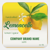 Lemon Fruit Lemoncello Quadratischer Aufkleber (Vorderseite)