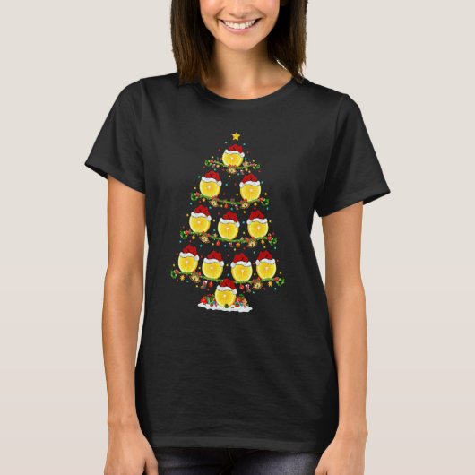 Lemon Fruit Lights Xmas Santa Lemon Christmas Tr T-Shirt (Vorderseite)