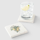 Lemon Fruit Marble Stone Untersetzer (Seitenansicht)
