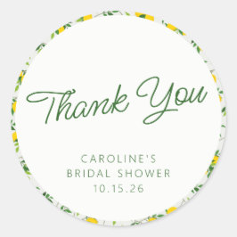 Lemon Fruit Muster Custom Brautparty Vielen Dank Runder Aufkleber
