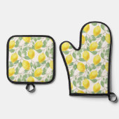 LEMON FRUIT PATTERN OFENHANDSCHUH & Topflappen-Set (Vorderseite)
