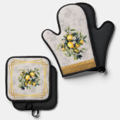 Lemon & Fruit Positano Style Ofenhandschuh & Topflappen-Set (Vorderseite/Rückseite)