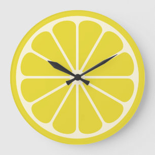 Lemon Fruit Slice Große Wanduhr