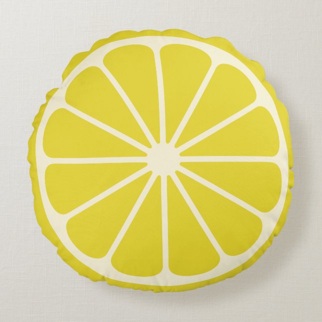 Lemon Fruit Slice Large Rundes Kissen (Vorderseite)